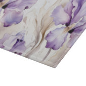 Romantische Paarse Crème Iris Bloem Bruiloftsdouch Snijplank (Hoek)