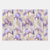 Romantische paarse crème iris bloem bruiloftsshowe inpakpapier vel (Voorkant 2)
