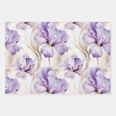 Romantische paarse crème iris bloem bruiloftsshowe inpakpapier vel (Voorkant)