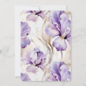 Romantische Paarse Crème Iris Floral Verjaardag Kaart (Achterkant)