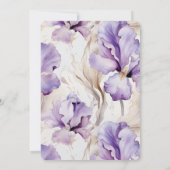 Romantische Paarse Crème Iris Floral Vrijgezellenf Kaart (Achterkant)
