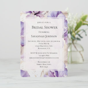 Romantische Paarse Crème Iris Floral Vrijgezellenf Kaart