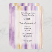 Romantische Paarse Crème Iris Stripes Verjaardag Kaart (Voorkant / Achterkant)