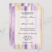 Romantische Paarse Crème Iris Stripes Wedding Kaart (Voorkant / Achterkant)