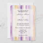 Romantische Paarse Crème Iris Stripes Wedding Kaart (Voorkant)