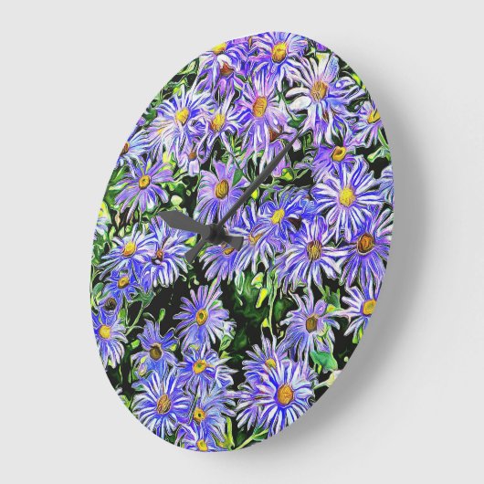 Romantische Paarse Daisies Grote Klok (Hoek)