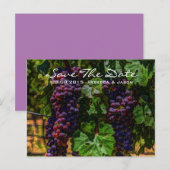 romantische paarse druiven wijngaarden bruiloft aankondigingskaart (Voorkant / Achterkant)
