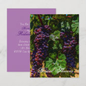 romantische paarse druiven wijngaarden bruiloft kaart (Voorkant / Achterkant)
