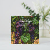 romantische paarse druiven wijngaarden bruiloft kaart (Staand voorkant)