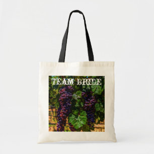 romantische paarse druiven wijngaarden bruiloft tote bag