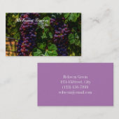 romantische paarse druiven wijngaarden bruiloft visitekaartje (Voorkant / Achterkant)