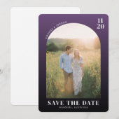 Romantische Paarse Elegante Foto Save The Date (Voorkant / Achterkant)