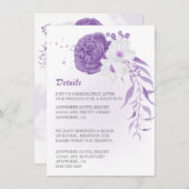 romantische paarse en witte flora informatiekaartje (Voorkant / Achterkant)