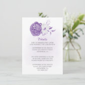 romantische paarse en witte flora informatiekaartje (Staand voorkant)