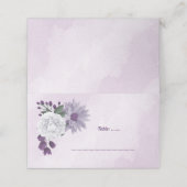 Romantische paarse en witte florale griep plaatskaartje (Buitenkant ongevouwen)