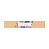 Romantische Paarse Floral Invitation Belly Band Uitnodigingen Wikkel (Vlak)