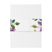 Romantische Paarse Floral Invitation Belly Band Uitnodigingen Wikkel (Achterkant Voorbeeld)