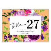 Romantische Paarse Floral Weddenschappen Kaart (Achterkant)