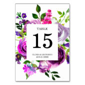 Romantische Paarse Floral Weddenschappen Kaart (Achterkant)