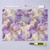 Romantische Paarse Gouden Iris Bloem Bruiloft Tissuepapier (Craft)