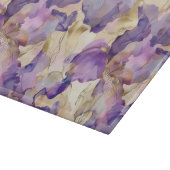 Romantische Paarse Gouden Iris Bloemen Bruiloft Snijplank (Hoek)