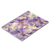 Romantische Paarse Gouden Iris Bloemen Notitieboek (Linkerzijde)