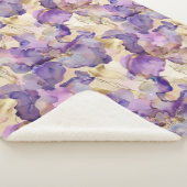 Romantische Paarse Gouden Iris Bloemen Sherpa Deken (3/4)