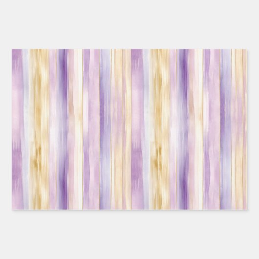 Romantische Paarse Gouden Iris Bloemige Bruiloft Inpakpapier Vel (Voorkant 2)