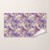 Romantische paarse gouden iris bloemrijke bruidsdo bad handdoek (Handdoek)