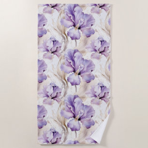 Romantische paarse iris bloem bruiloftsborrel strandlaken