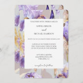 Romantische Paarse iris bloemenbruiloft Kaart (Voorkant / Achterkant)