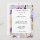 Romantische Paarse iris bloemenbruiloft Kaart (Voorkant)