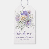 Romantische Paarse Iris Bloemige Trouwgunst Cadeaulabel (Voorkant)