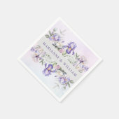 Romantische Paarse iris en pioenen bloemenbruiloft Servet (Hoek)