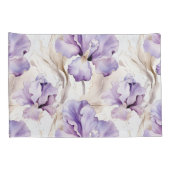 Romantische Paarse Iris Floral Kussensloop (Achterkant-Rechts)