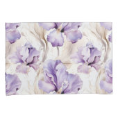 Romantische Paarse Iris Floral Kussensloop (Voorkant-Rechts)