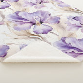 Romantische Paarse Iris Floral Sherpa Deken (3/4)