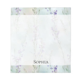 Romantische Paarse Lavendel Bloemen Notitieblok