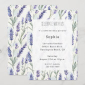 Romantische  Paarse Lavendel Bloemen Verjaardag Kaart (Voorkant / Achterkant)