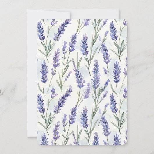 Romantische  Paarse Lavendel Bloemen Verjaardag Kaart (Achterkant)