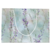 Romantische paarse lavendel bloemige trouwdag groot cadeauzakje (Achterkant)