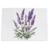 Romantische paarse lavendel bloemrijke bruiloftsdo groot cadeauzakje (Voorkant)