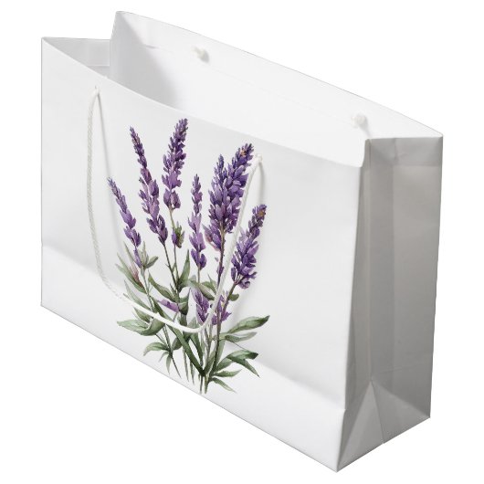 Romantische paarse lavendel bloemrijke bruiloftsdo groot cadeauzakje (Voorkant Gekanteld)