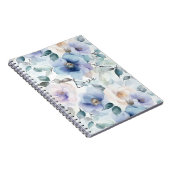 Romantische Paarse Lavendel Blue Cream Bloemen Notitieboek (Rechterzijde)