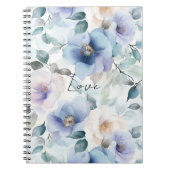 Romantische Paarse Lavendel Blue Cream Bloemen Notitieboek (Voorkant)