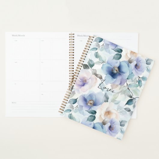 Romantische Paarse Lavendel Blue Cream Bloemen Planner (Display)