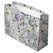 Romantische Paarse Lavendel Cream Floral Wedding Groot Cadeauzakje (Achterkant Gekanteld)