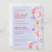 Romantische paarse lavendel en rode bruidsdouche kaart (Voorkant)