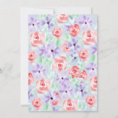 Romantische paarse lavendel en rode bruidsdouche kaart (Achterkant)