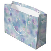 Romantische Paarse Lavendel Witte Bloemen Huwelijk Groot Cadeauzakje (Achterkant Gekanteld)